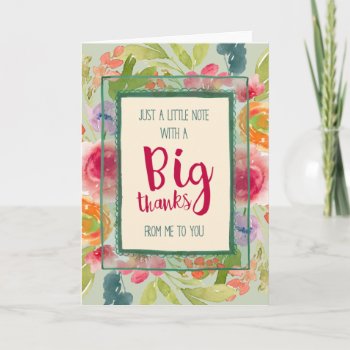 Big Thanks Thank You Card by marainey1 at Zazzle
