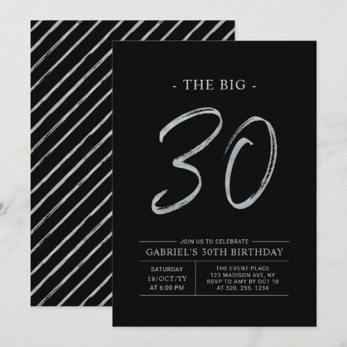Big Thirty | Silver & Black 30th Birthday Party