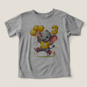 Big Three Celebration: Elephant with Balloons  Toddler T-shirt