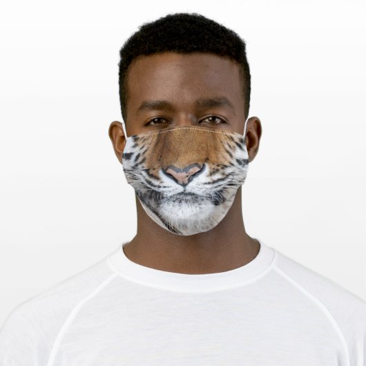Big Tiger Nose and Mouth Adult Cloth Face Mask (Worn)