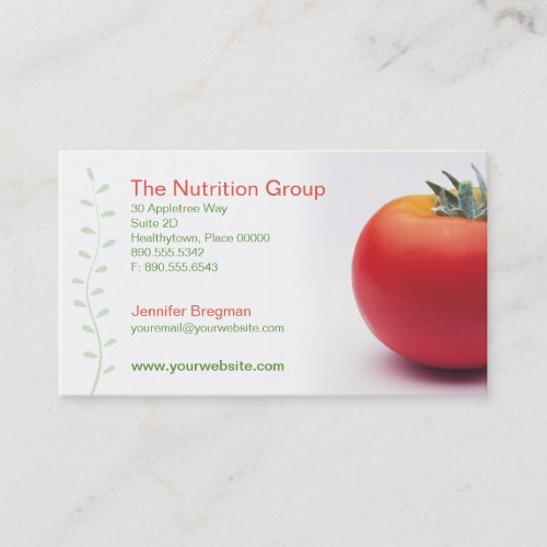 Big Tomato Nutritionist Business Card