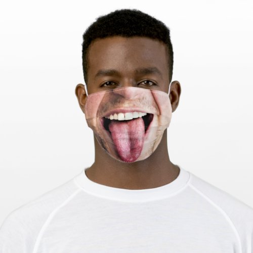 Big Tongue Sticking Out Man _ Add Your Funny Photo Adult Cloth Face Mask