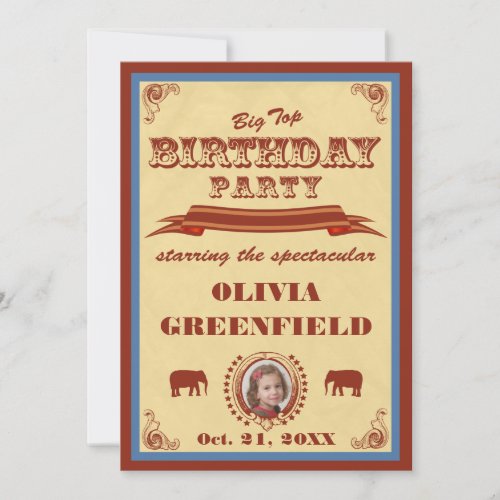 Big Top Birthday Party Invitation
