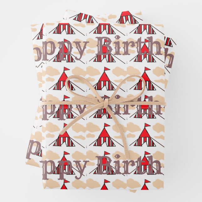 Big Top Birthday, Wrapping Paper Sheet Set (In situ)
