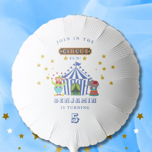 Big Top Blue Stripes Circus Birthday Party Balloon