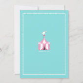 Big Top Carnival Birthday Party Turquoise | Pink Invitation (Back)