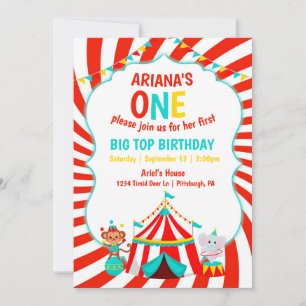 Big Top Circus Birthday Invitation