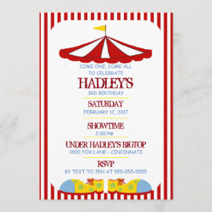 Big Top Circus Birthday Party Invitation