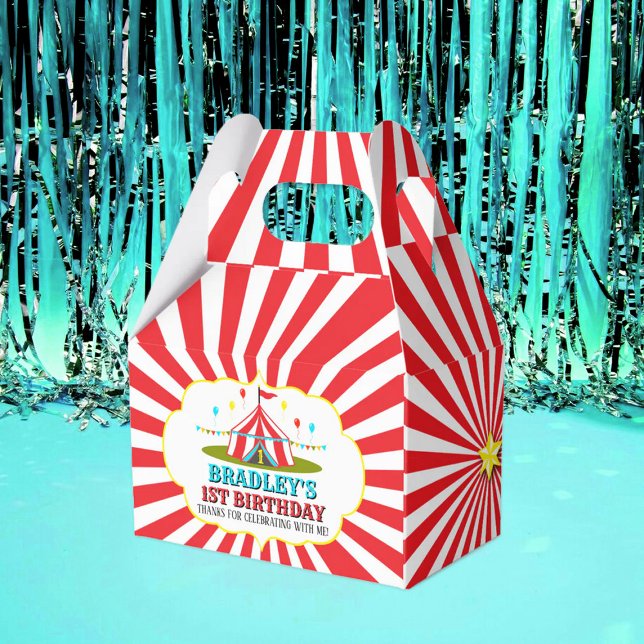 Big Top Circus Carnival 1st Birthday Favor Boxes (Creator Uploaded)