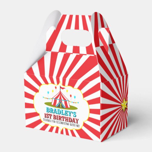 Big Top Circus Carnival 1st Birthday Favor Boxes