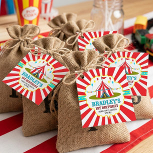 Big Top Circus Carnival 1st Birthday Favor Tags