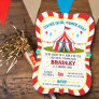 Big Top Circus Carnival 1st Birthday Invitation