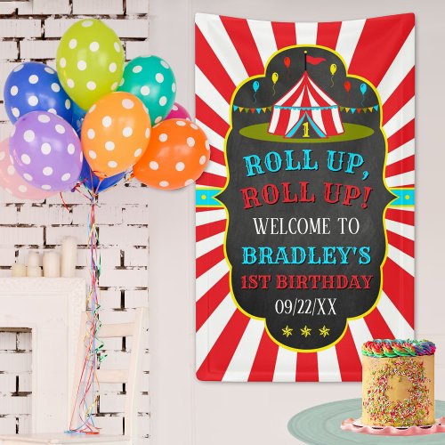 Big Top Circus Carnival 1st Birthday Welcome Banner