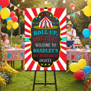 Big Top Circus Carnival 1st Birthday Welcome Foam Board