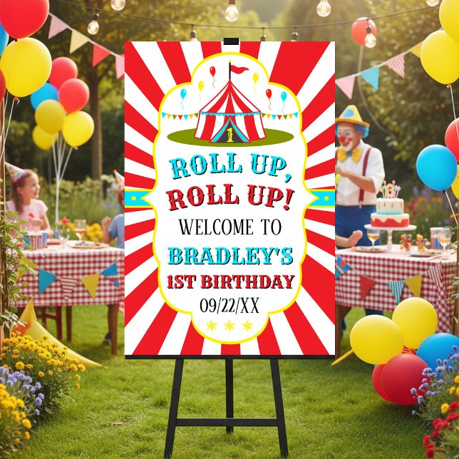 Big Top Circus Carnival 1st Birthday Welcome Foam Board (Creator Uploaded)