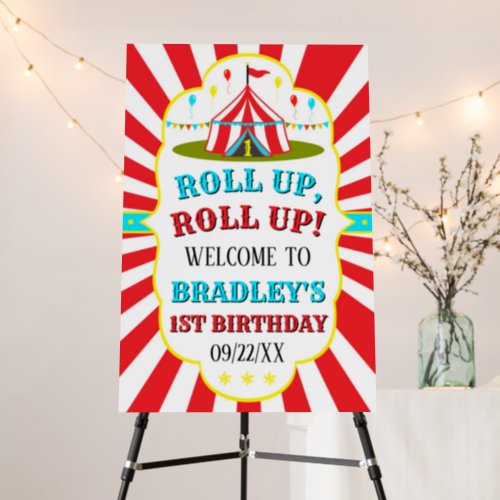 Big Top Circus Carnival 1st Birthday Welcome Foam Board