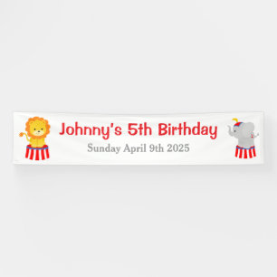 Big Top Circus Carnival Birthday in Red Banner