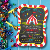 Circus Party Invitation for 1st Birthday