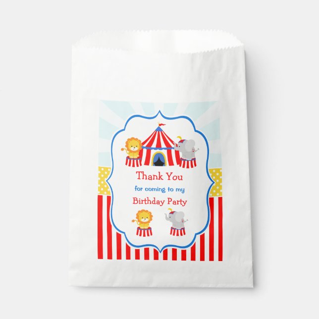 Big Top Circus Carnival Favor Bag (Front)