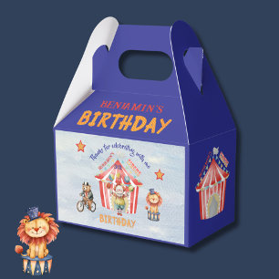 Big Top Circus Carnival Fifth Birthday  Favor Boxes