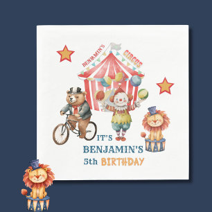 Big Top Circus Carnival Fifth Birthday  Napkins