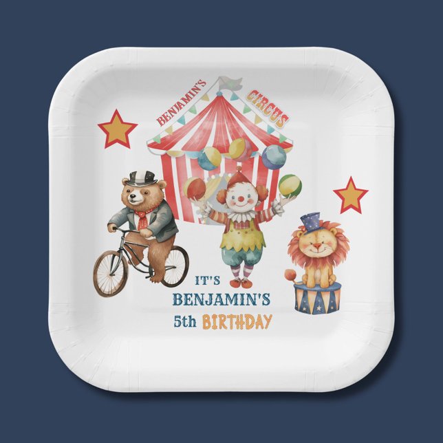 Big Top Circus Carnival Fifth Birthday  Paper Plates (Creator Uploaded)
