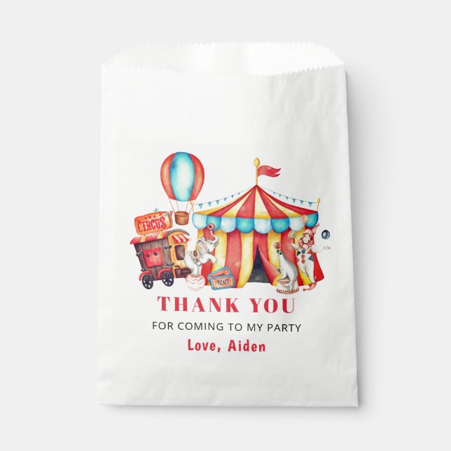 Big Top Circus Carnival Party Favor Bag (Front)