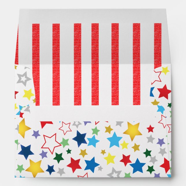 Big Top Circus Carnival Stars Stripes. Envelope (Back (Bottom))
