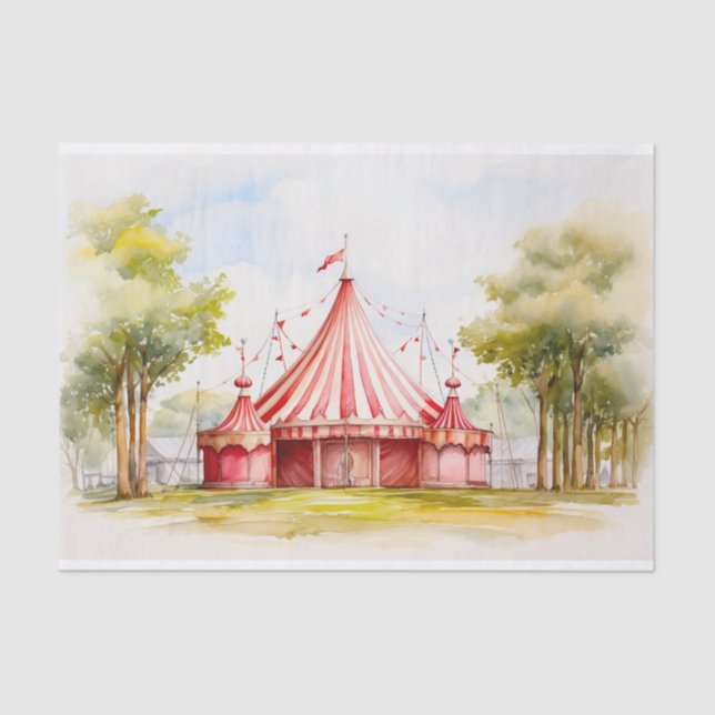Big Top Circus Tent 1 Decoupage Paper (Front)
