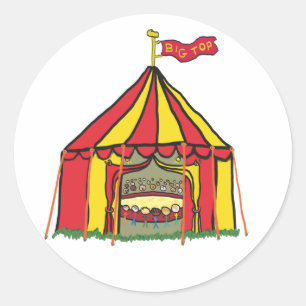 Big Top Circus Tent Classic Round Sticker