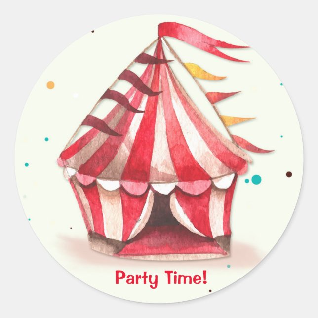 Big Top Circus Tent Classic Round Sticker (Front)