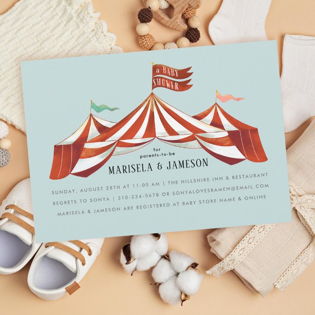 Big Top Circus Tent Couples Baby Shower Invitation (Creator Uploaded)