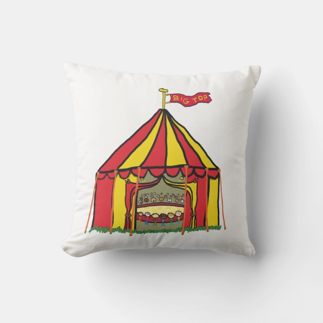 Big Top Circus Tent Throw Pillow (Front)