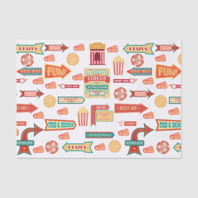 Big Top Circus Theme Tissue Paper (Front)