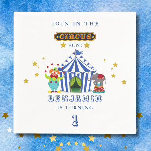 Big Top Come One Come All Circus 1st Birthday Napkins