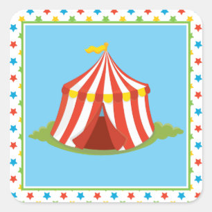 Big Top Tent Circus Theme Square Sticker