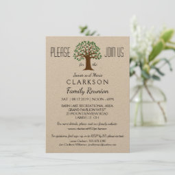 Big Tree Family Reunion Info Packed Invitation | Zazzle