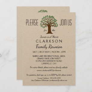 Big Tree Family Reunion Info Packed Invitation