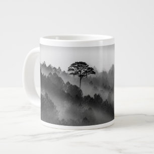 Big Tree in Pine Forest in the Mist Giant Coffee Mug
