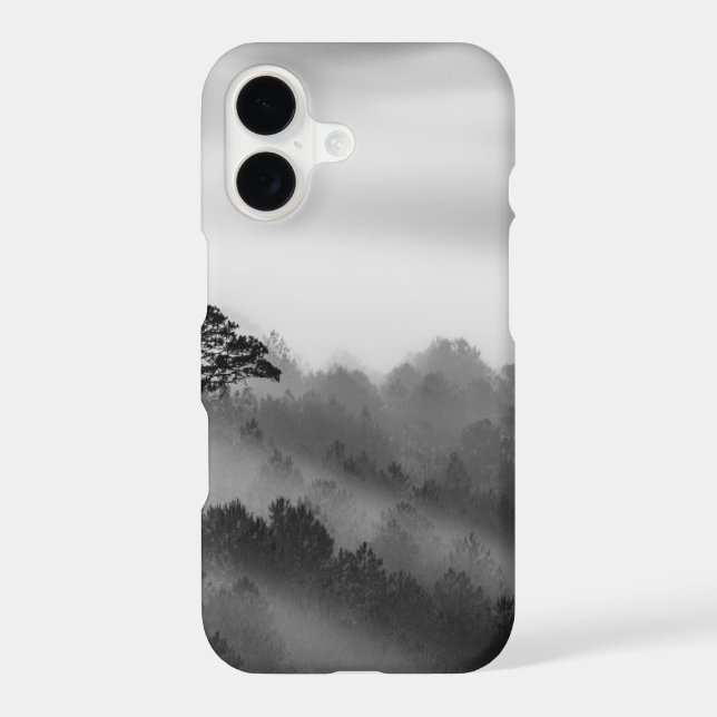 Big Tree in Pine Forest in the Mist Iphone Case (Back)