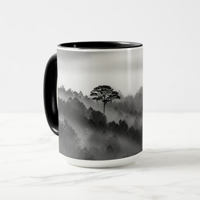 Big Tree in Pine Forest in the Mist Mug (Front Left)