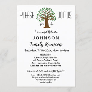 family reunion templates for invitations free