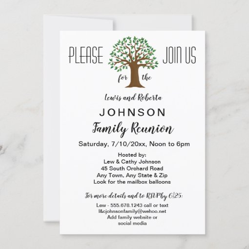 Big Tree Logo Family Reunion or Event Invitation | Zazzle