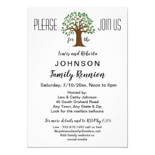 family reunion invitations zazzle