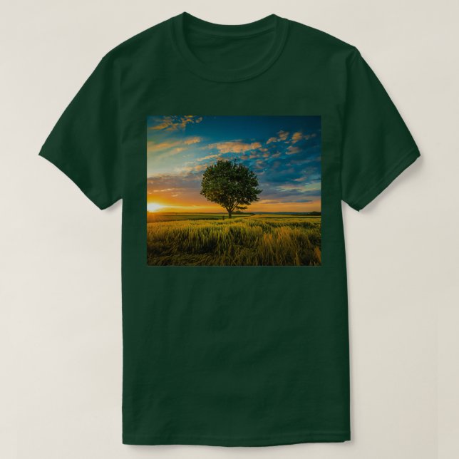 Big tree surrounded by grass in the jungle 1 T-Shirt (Design Front)