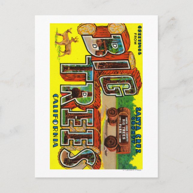 Big Trees, California - Large Letter Scenes Postcard (Front)