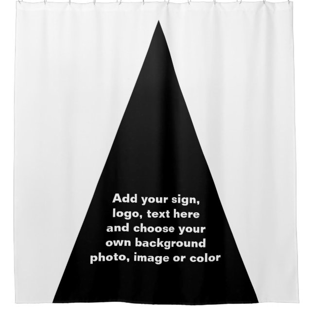 BIG TRIANGLE black + your ideas Shower Curtain (Front)