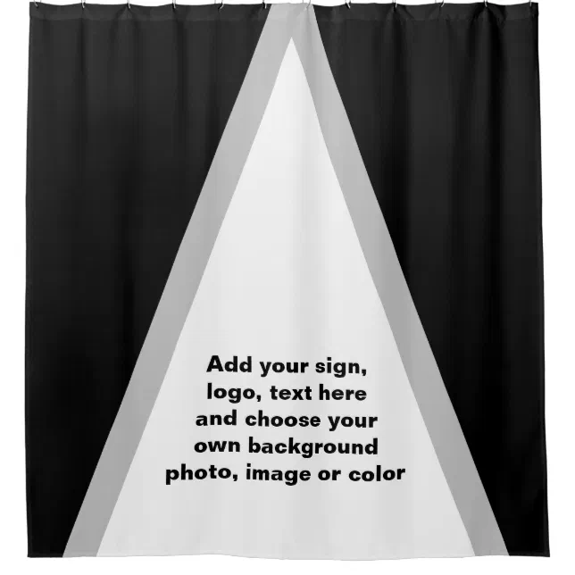 BIG TRIANGLE white & black + your ideas Shower Curtain | Zazzle