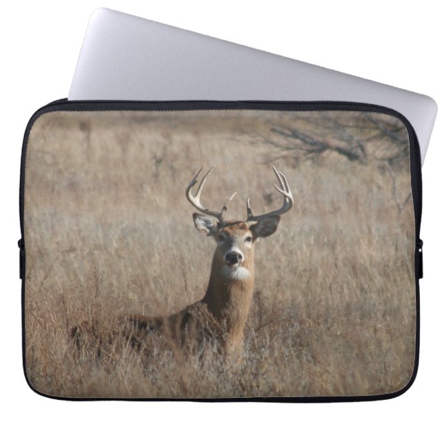 Big Trophy Buck Deer Camo 13 Inch Laptop Sleeve (Front)