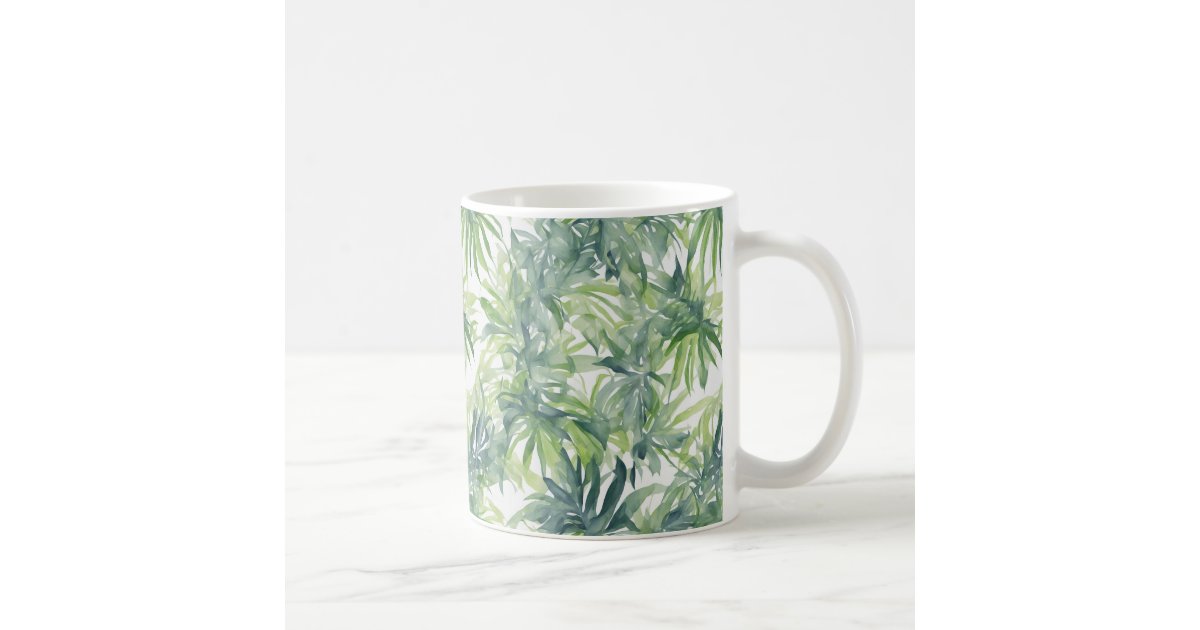 Tropical Leaf Clear Coffee Mug